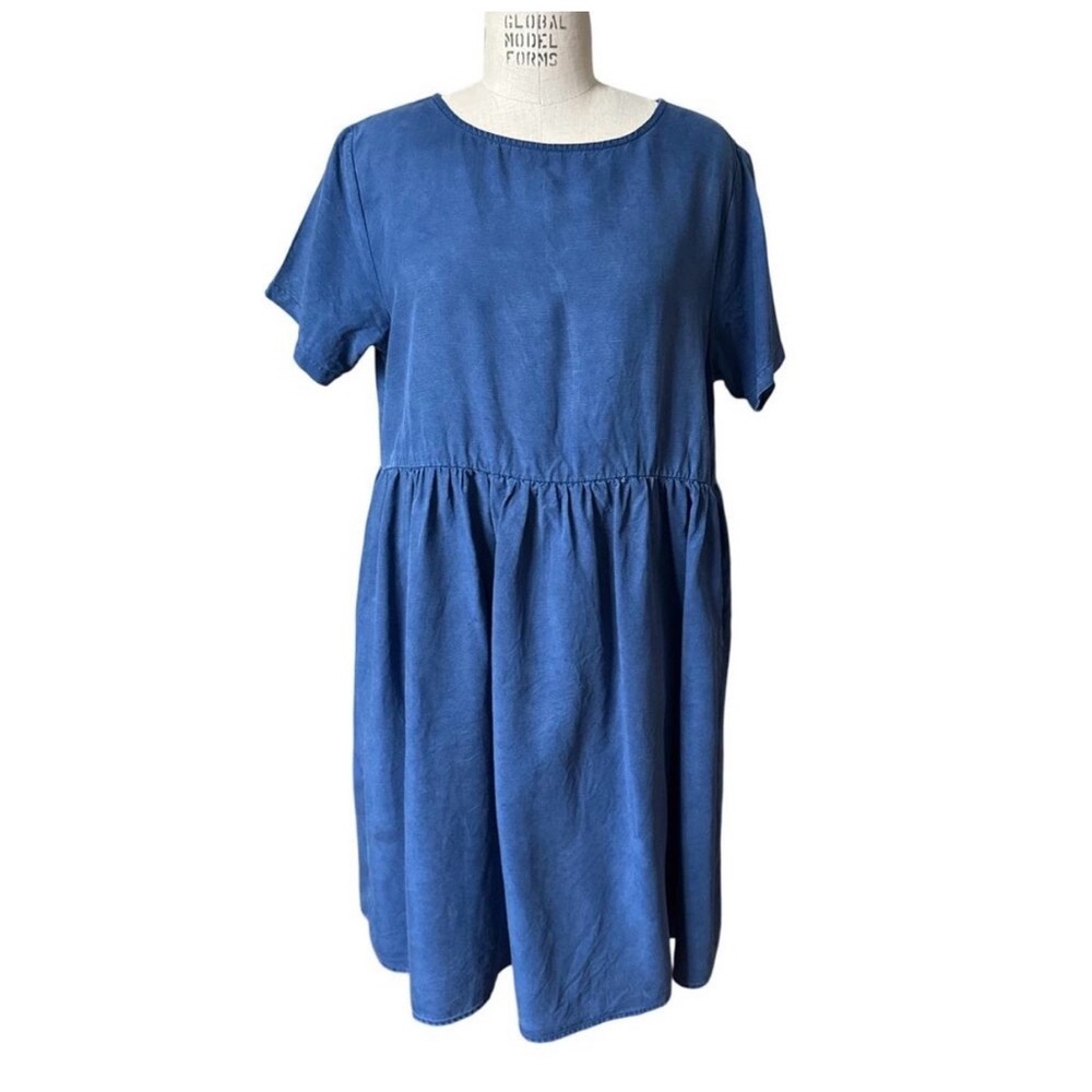 Tradlands Nico Dress in Blue Linen Tencel Size Large